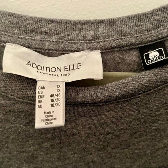 EUC 1X Addition Elle 100% Cotton Gray and Silver Moon T-Shirt - Picture 2 of 6